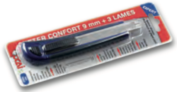 CUTTER 9mm petit modèle avec 3 lames OCAI 5893